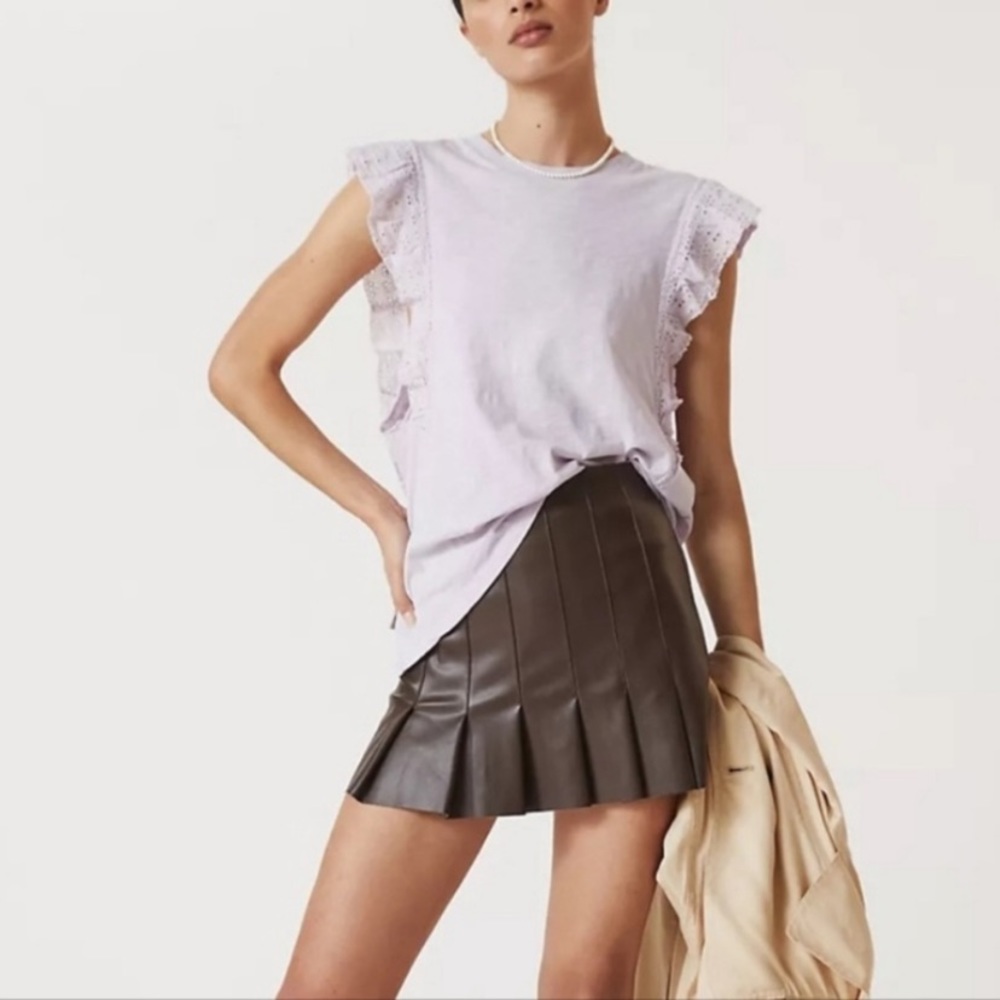 Anthropologie Light Purple Ruffle Muscle Tank - Picture 3 of 8